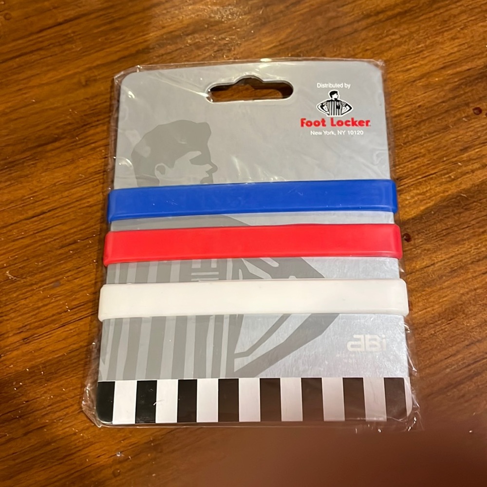 Footlocker Silicone Baller ID wristbands bands new red white blue